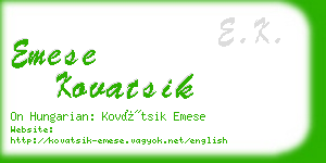 emese kovatsik business card